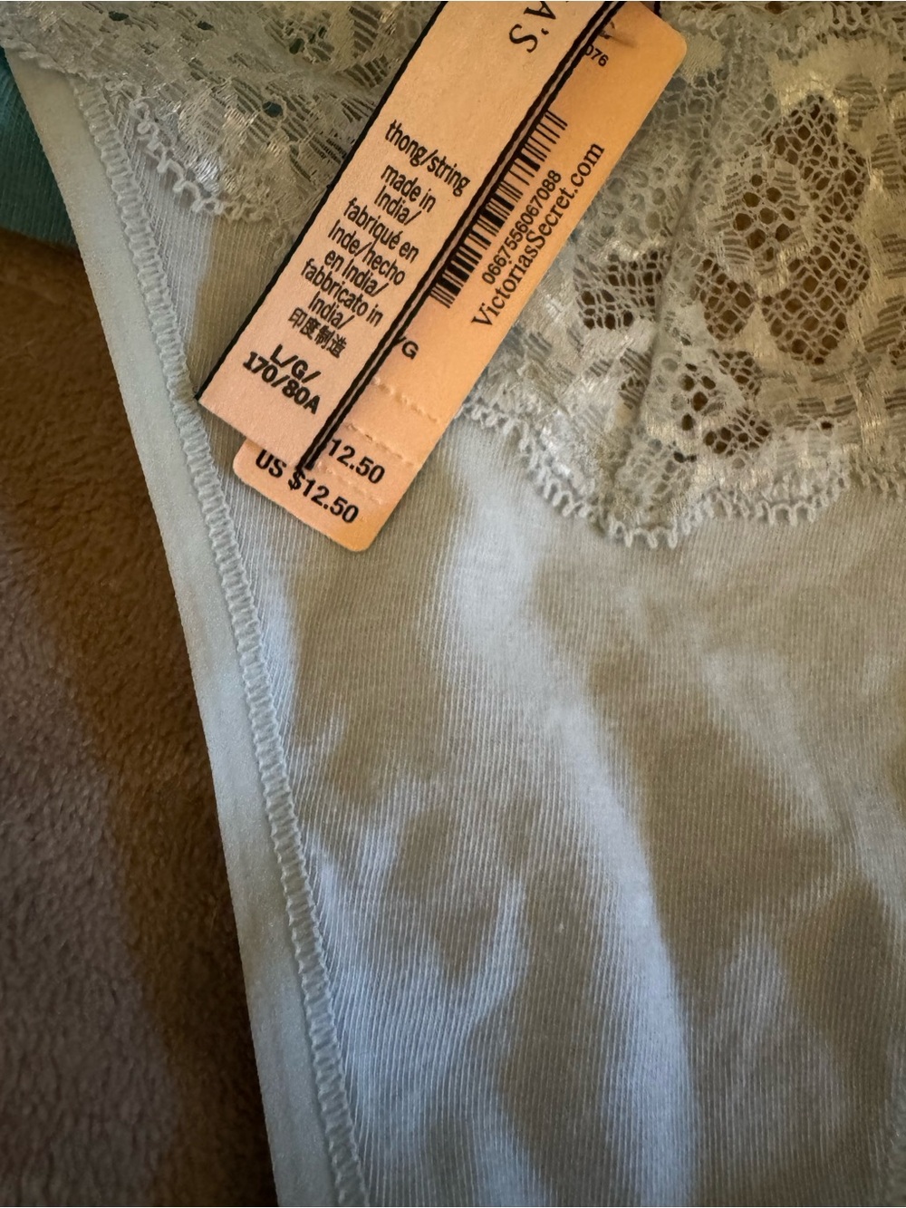Victoria Secret Thong Panties - Light Aqua Trio  large NWTS - Picture 4 of 4